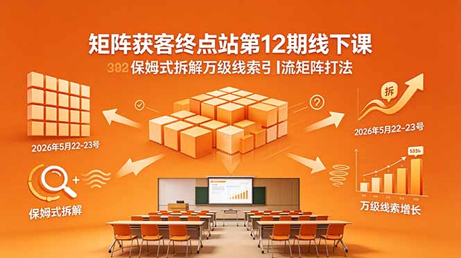 矩阵获客终点站第12期线下课 2026年5月22-23号 保姆式拆解万级线索引流矩阵打法-藏宝阁