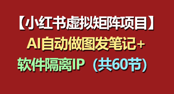 小红书虚拟矩阵项目：软件隔离IP+AI自动做图发笔记(共60节)-藏宝阁