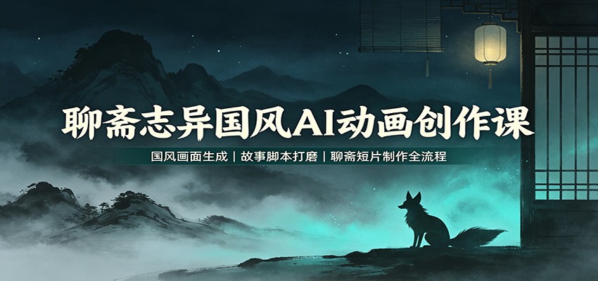 聊斋志异国风AI动画创作课：国风画面生成，故事脚本打磨，聊斋短片制作全流程-藏宝阁