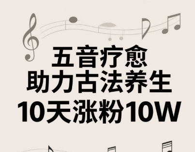 古法五音养生教程，五音疗愈的视频的制作方法，2-4小时就能学会，作者10天涨粉10W-藏宝阁