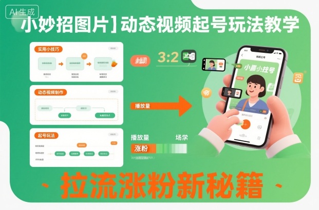 小妙招图片＋动态视频起号玩法教学，拉流涨粉新秘籍-藏宝阁