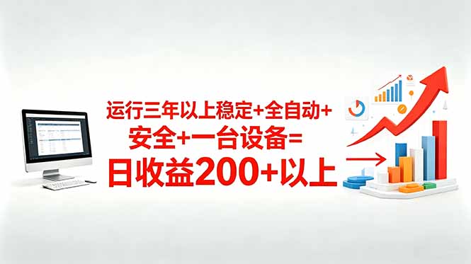 三年以上稳定+全自动+安全+一台设备=日收益200+-藏宝阁