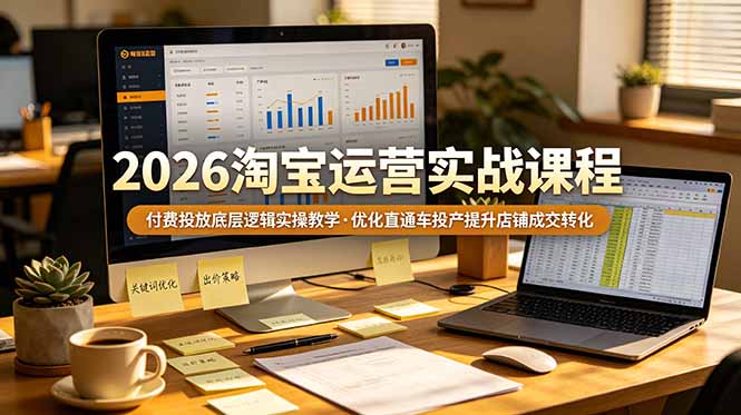 2026 淘宝运营实战课程，付费投放底层逻辑实操教学，优化直通车投产提升店铺成交转化-藏宝阁