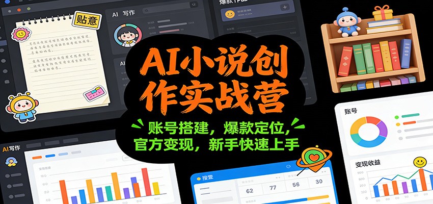 AI小说创作实战营：账号搭建，爆款定位，官方变现，新手快速上手-藏宝阁