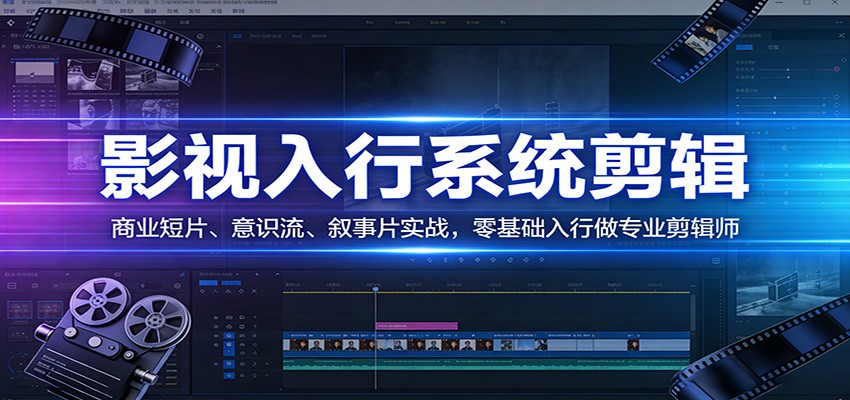 影视系统剪辑，商业短片、意识流、叙事片实战，零基础入行做专业剪辑师-藏宝阁