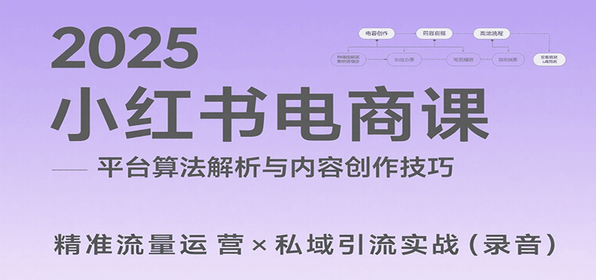 2025小红书电商课：解析算法，创作高转化内容，助力卖家获取流量实现变现(录音)-藏宝阁