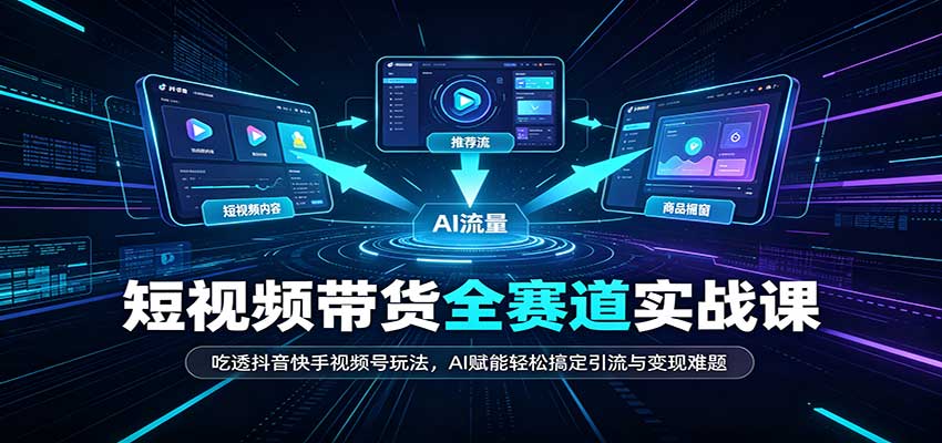 短视频带货全赛道：吃透抖音快手视频号玩法，AI赋能轻松搞定引流与变现难题-藏宝阁