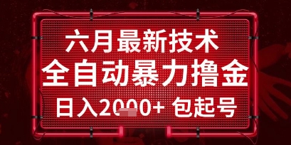 六月最新技术全自动暴力撸金，稳定日入2k+包起号，长期稳定【揭秘】-藏宝阁