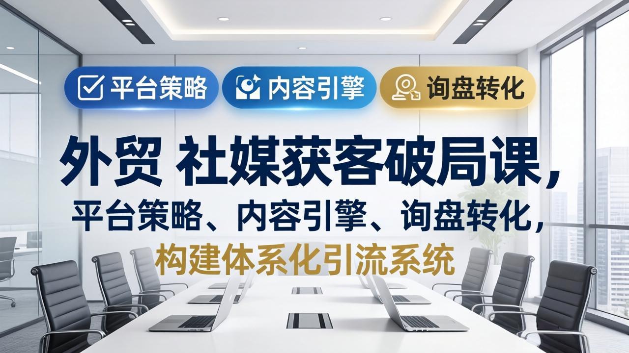 外贸 社媒获客破局课，平台策略、内容引擎、询盘转化，构建体系化引流系统(更新26年3月-藏宝阁