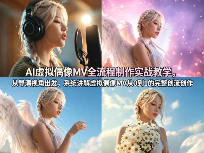 AI虚拟偶像MV全流程制作实战教学，从导演视角出发，系统讲解虚拟偶像MV从0到1的完整创作流程-藏宝阁