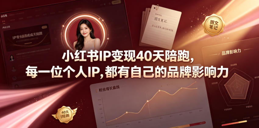 小红书IP变现40天陪跑，每一位个人IP，都有自己的品牌影响力-藏宝阁