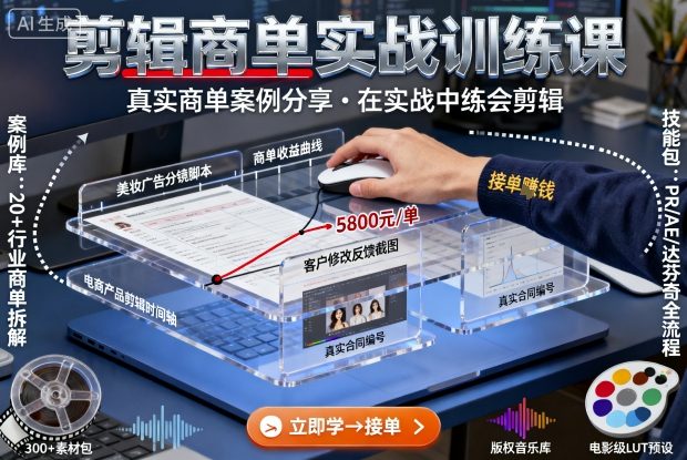 剪辑商单实战训练课，真实商单案例分享，在实战中练会剪辑-藏宝阁