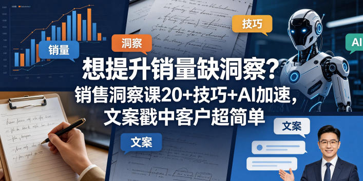想提升销量缺洞察？销售洞察课20+技巧+AI加速，文案戳中客户超简单【原创双语字幕】-藏宝阁