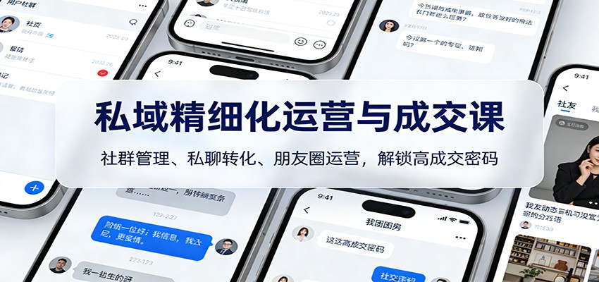 私域精细化运营与成交课：社群管理、私聊转化、朋友圈运营，解锁高成交密码-藏宝阁