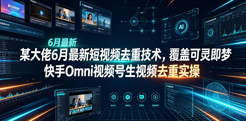 某大佬6月最新短视频去重技术，覆盖可灵即梦快手Omni视频号生视频去重实操-藏宝阁