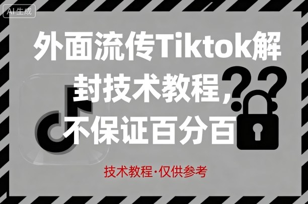 外面流传Tiktok解封技术教程，不保证百分百，具体自测-藏宝阁