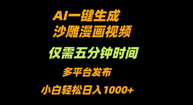 AI一键生成沙雕动漫视频，只需5分钟，小白轻松日入1000+-藏宝阁