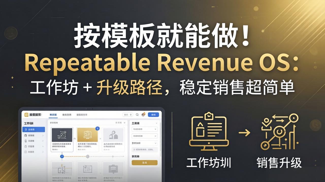 按模板就能做！Repeatable Revenue OS：工作坊 + 升级路径，稳定销售超简单-藏宝阁