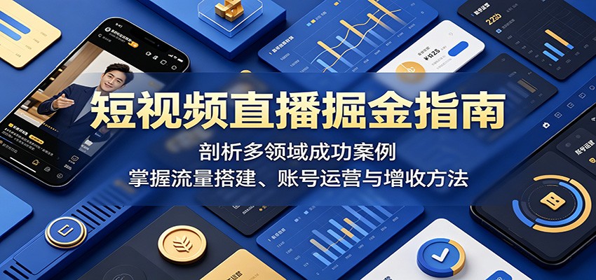 短视频直播掘金指南：剖析多领域成功案例，掌握流量搭建、账号运营与增收方法-藏宝阁