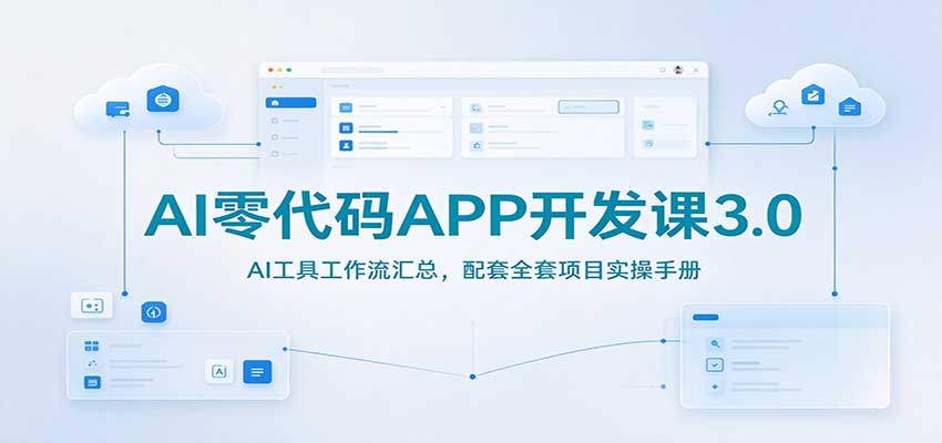 AI零代码APP开发课3.0：AI工具工作流汇总，配套全套项目实操手册-藏宝阁