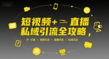 短视频+直播私域引流全攻略，IP打造 +视频引流 +直播引流 +私域沉淀-藏宝阁