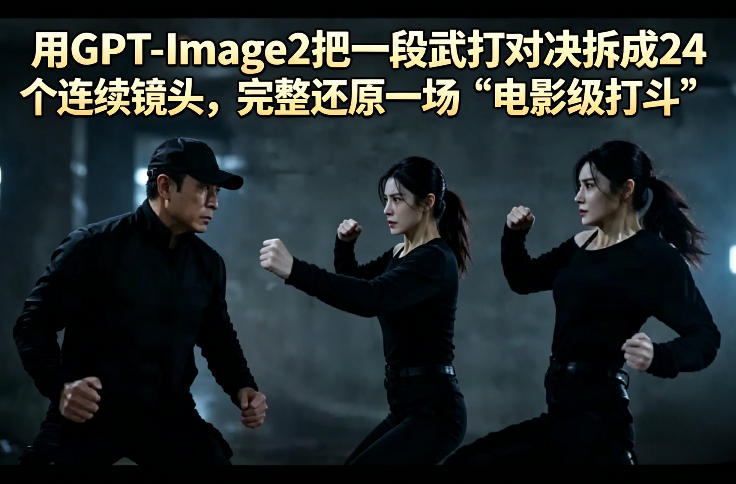 用GPT-Image2把一段武打对决拆成24个连续镜头，完整还原一场“电影级打斗”-藏宝阁