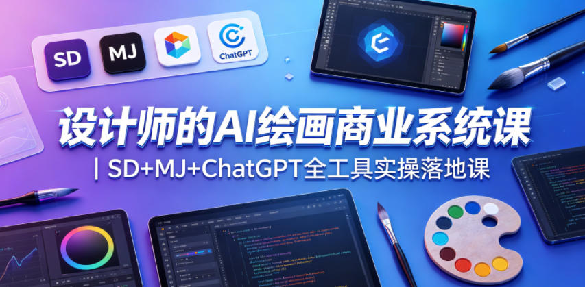 设计师的AI绘画商业系统课｜SD+MJ+ChatGPT全工具实操落地课-藏宝阁