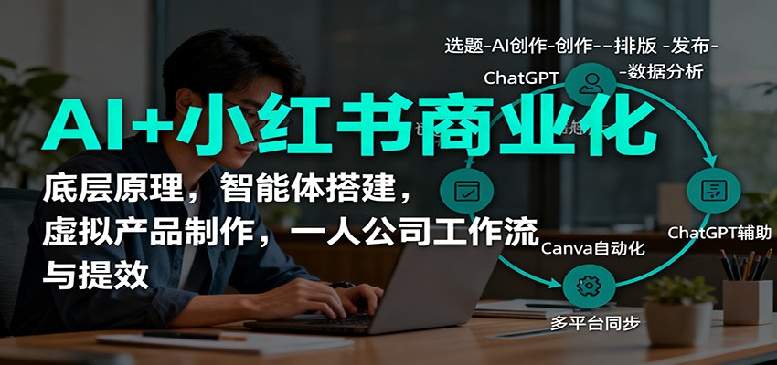 AI+小红书商业化，底层原理，智能体搭建，虚拟产品制作，一人公司工作流与提效-藏宝阁