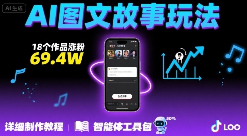 抖音爆火的ai图文故事玩法，18个作品涨粉69.4W，详细制作教程+智能体-藏宝阁