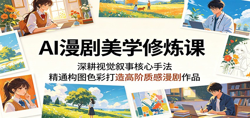 AI漫剧美学修炼课：深耕视觉叙事核心手法，精通构图色彩打造高阶质感漫剧作品-藏宝阁