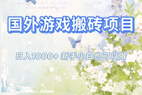 国外游戏搬砖项目，日入1k+，全自动解放双手，新手小白也可做【揭秘】-藏宝阁