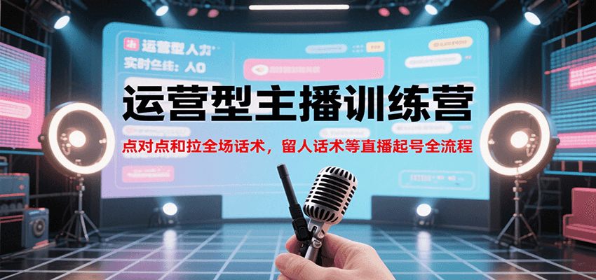 运营型主播训练营，点对点和拉全场话术，留人话术等直播起号全流程(更新7月)-藏宝阁