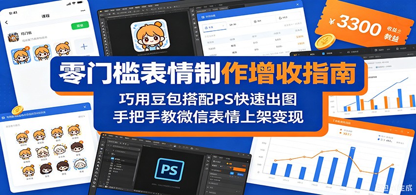 零门槛表情制作增收指南：巧用豆包搭配 PS 快速出图，手把手教微信表情上架变现-藏宝阁