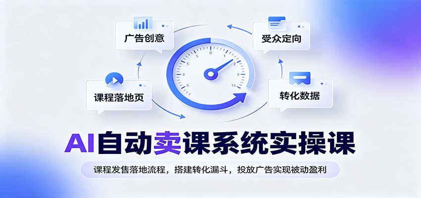 AI自动卖课系统实操课：课程发售落地流程，搭建转化漏斗，投放广告实现被动盈利-藏宝阁