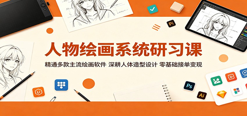 人物绘画系统研习课：精通多款主流绘画软件，深耕人体造型设计，零基础接单变现-藏宝阁