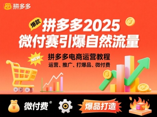 拼多多2025微付赛引爆自然流量，拼多多电商运营教程，运营、推广、打爆品、微付费-藏宝阁