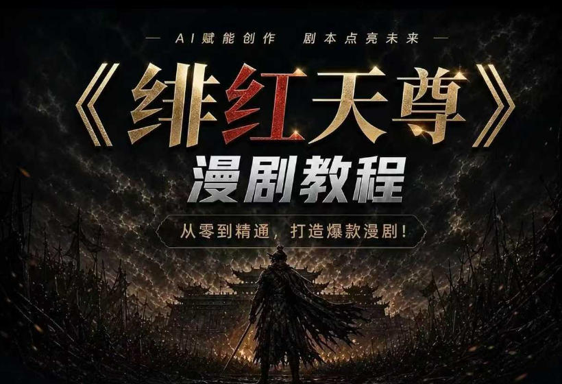 绯红天尊AI漫剧系统教程｜从零入门到精通，工具运用+剧本创作+爆款逻辑+提示词素材+镜头剪辑，全套爆款漫剧落地实战课-藏宝阁