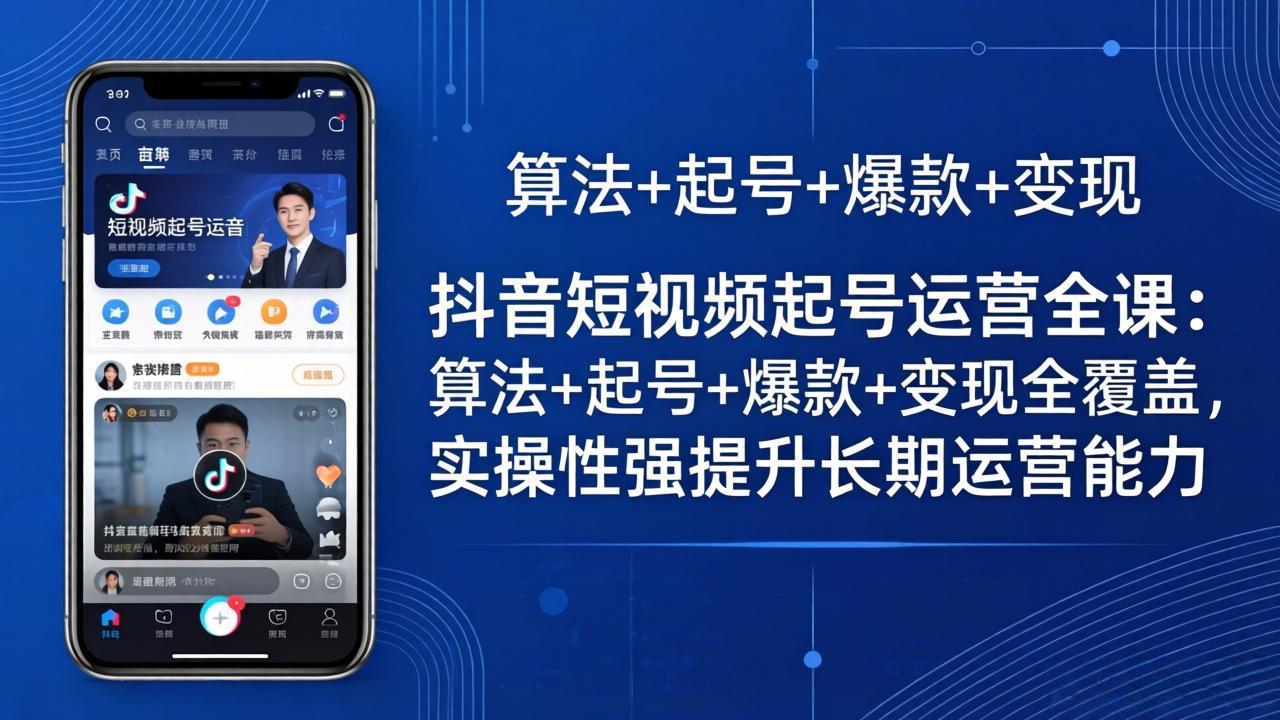 抖音短视频起号运营全课：算法+起号+爆款+变现全覆盖，实操性强提升长期运营能力-藏宝阁