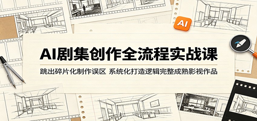 AI剧集创作全流程实战课：跳出碎片化制作误区，系统化打造逻辑完整成熟影视作品-藏宝阁