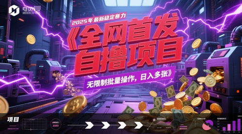 全网首发，2025年最新稳定暴力全自动自撸项目，无限制批量操作，日入多张【揭秘】-藏宝阁