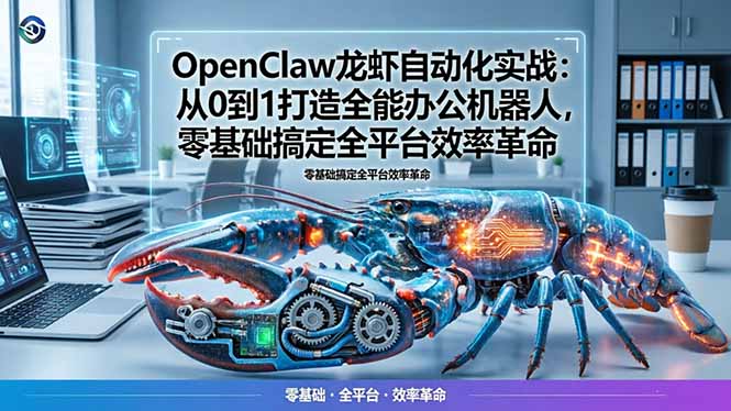 OpenClaw龙虾自动化实战：从0到1打造全能办公机器人，零基础搞定全平台效率革命-藏宝阁