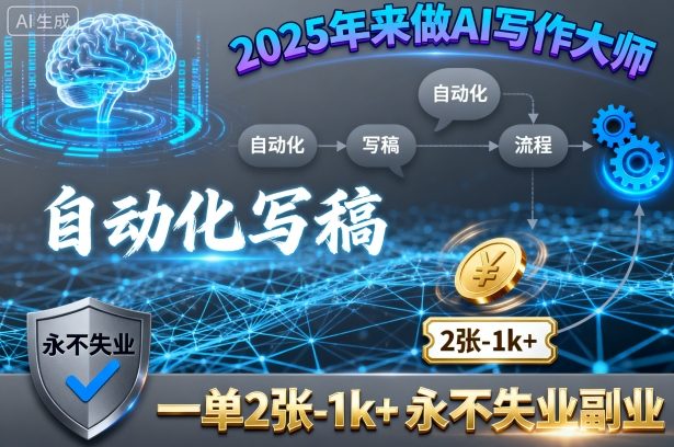 2025年来做AI写作大师，自动化写稿，一单2张-1k+，永不失业副业-藏宝阁