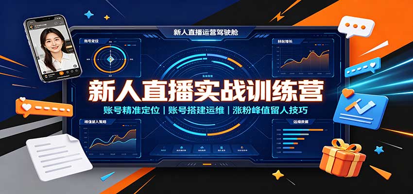 新人直播实战训练营：账号精准定位，账号搭建运维，涨粉峰值留人技巧-藏宝阁