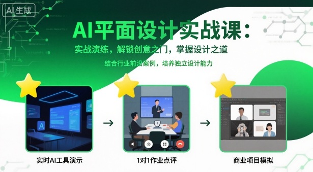 AI平面设计实战课，实战演练，解锁创意之门，掌握设计之道-藏宝阁