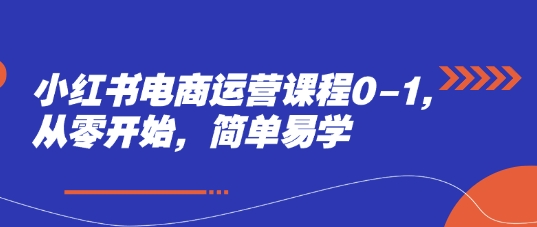 小红书电商运营课程0-1，从零开始，简单易学-藏宝阁