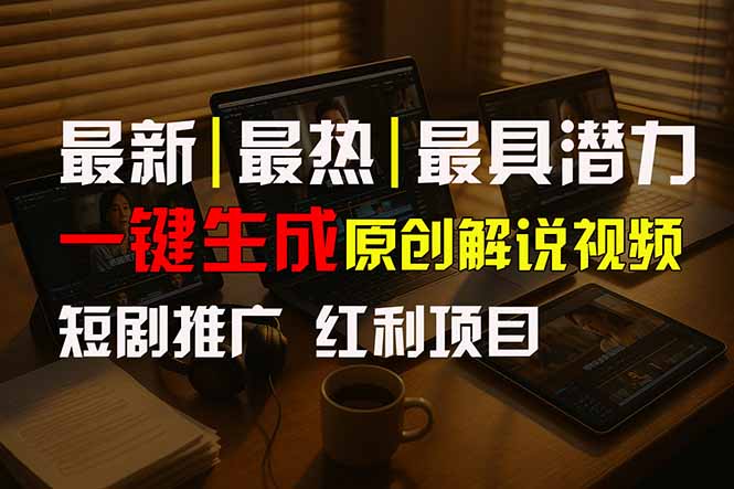 短剧推广新思路，AI一键生成原创解说视频，10分钟产出100条，30天赚了5.5w-藏宝阁