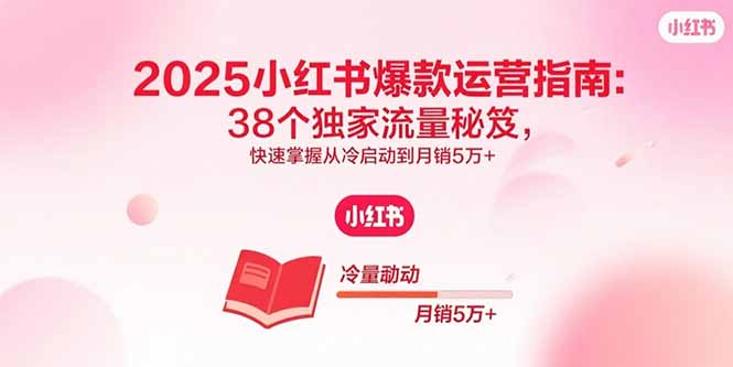 2025小红书爆款运营指南：38个独家流量秘笈，快速掌握从冷启动到月销5万+-藏宝阁