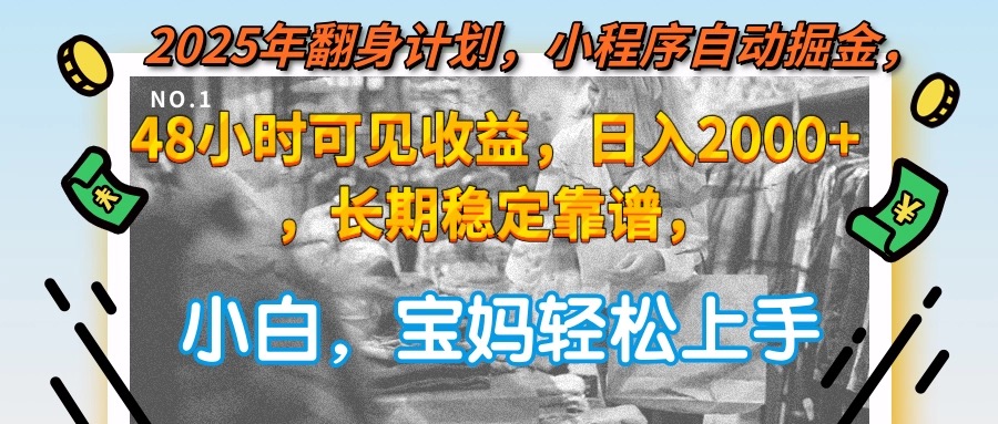 2025年翻身计划，小程序自动掘金48小时可见收益，日入2000+，长期稳定…-藏宝阁