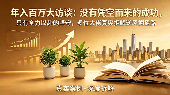 年入百万大访谈-更新：没有凭空而来的成功，只有全力以赴的坚守，多位大佬真实拆解逆风翻盘路-藏宝阁