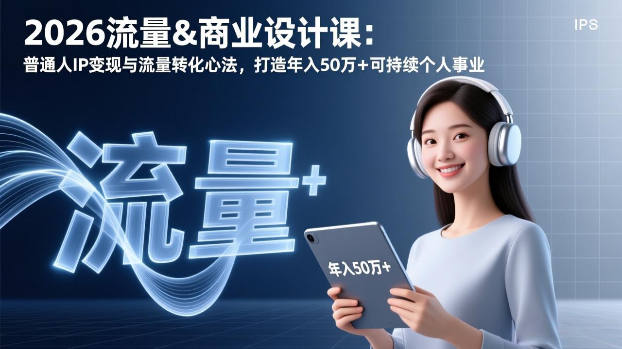 2026流量&商业设计课：普通人IP变现与流量转化心法，打造年入50万+可持续个人事业-藏宝阁